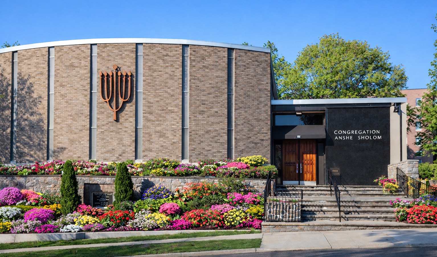The Anshe Sholom synagogue building in New Rochelle